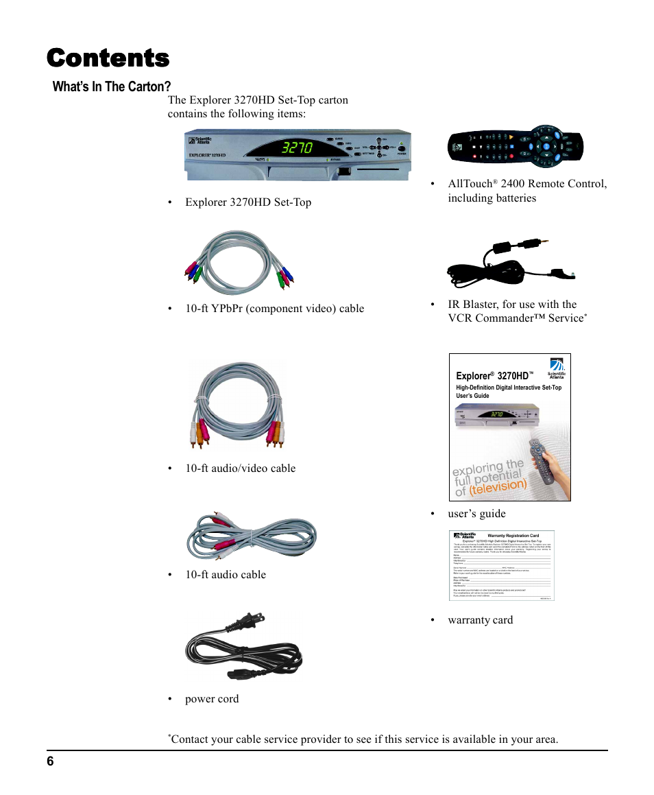 Scientific Atlanta 3270HD User Manual | Page 6 / 52