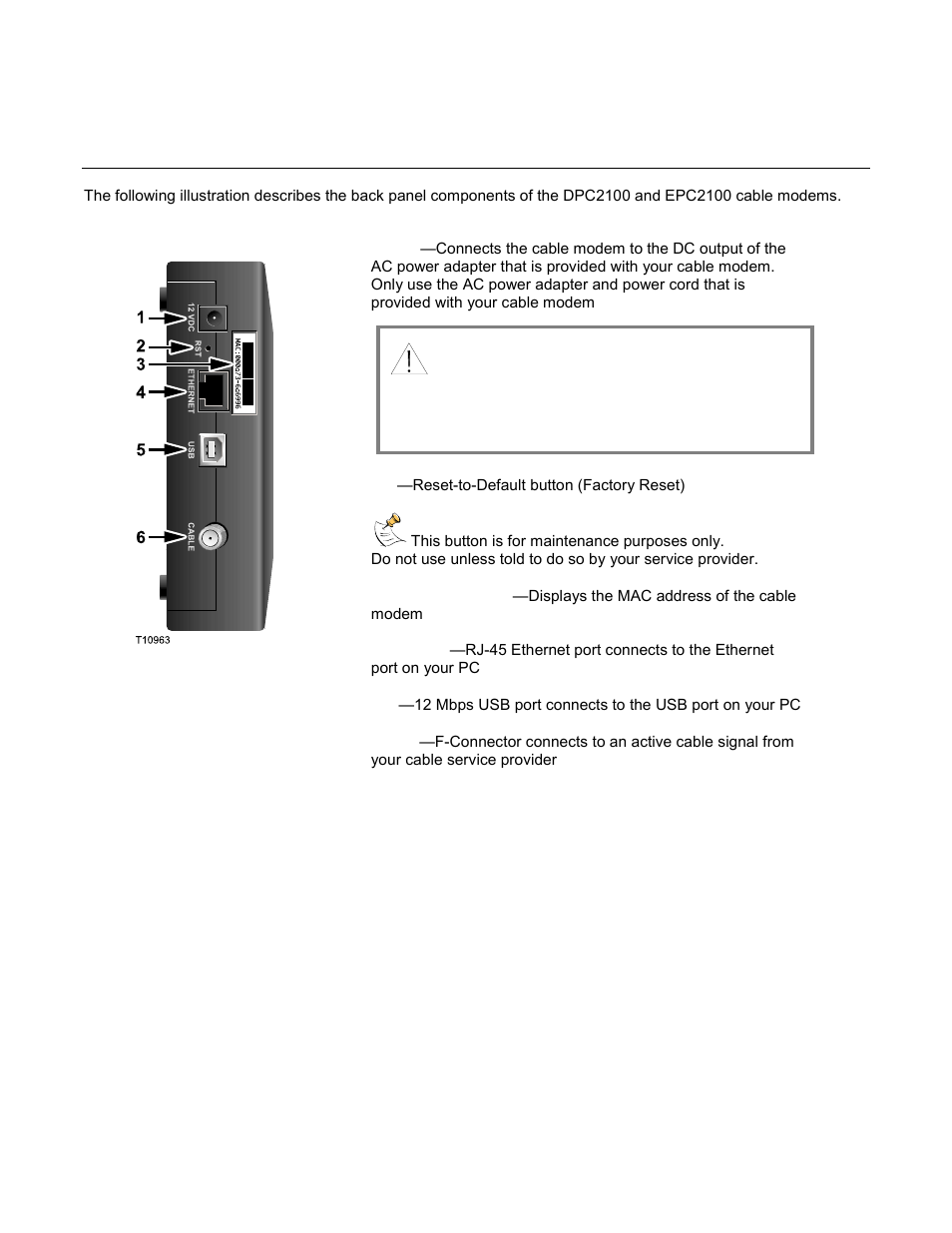 Back panel description, Where is the best locat | Scientific Atlanta WebSTAR DPC2100 User Manual | Page 8 / 26