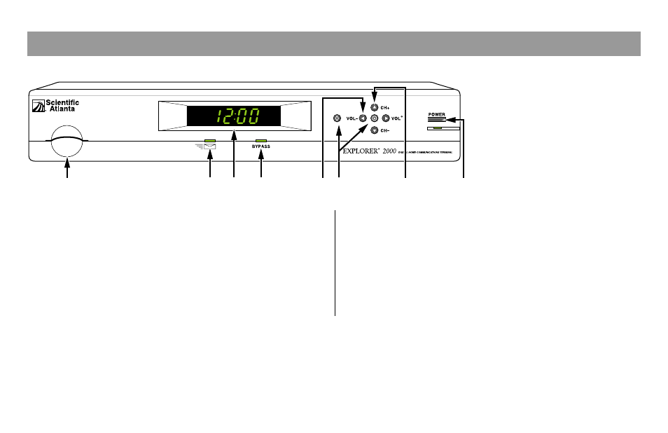 Explorer dhct front panel | Scientific Atlanta Digital Home Communications Terminal User Manual | Page 10 / 32