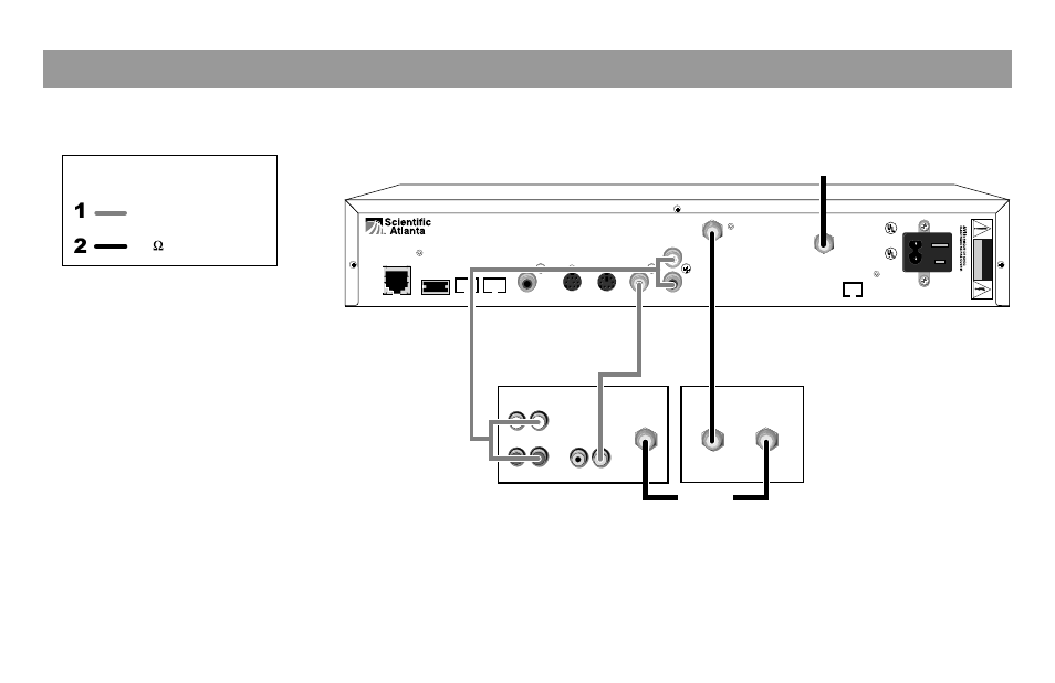 Connection diagrams, Connecting a stereo tv and non-stereo vcr, Continued required cables | Cable input, Back of vcr, Back of tv to tv explorer dhct | Scientific Atlanta Digital Home Communications Terminal User Manual | Page 21 / 32
