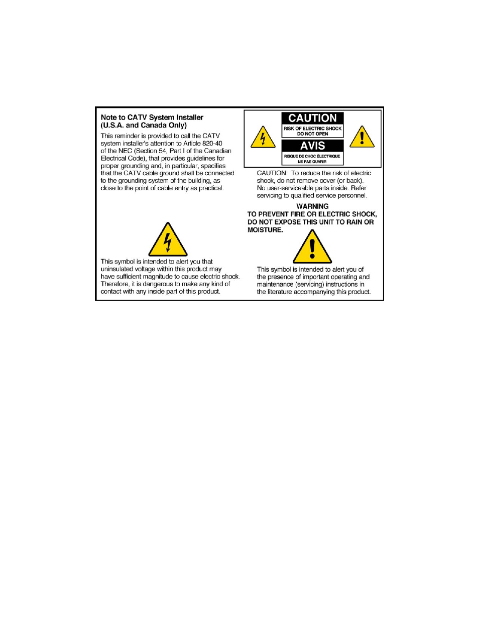 Notice for catv installers, U.s. patents | Scientific Atlanta 8240HD User Manual | Page 2 / 28