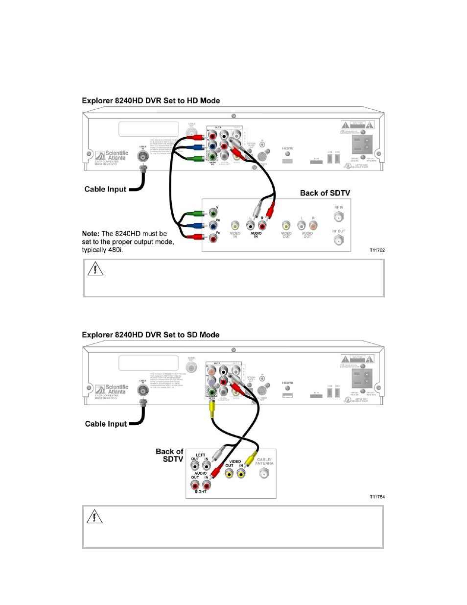 Connecting the 8240hd in sd mode to an sdtv | Scientific Atlanta 8240HD User Manual | Page 24 / 28