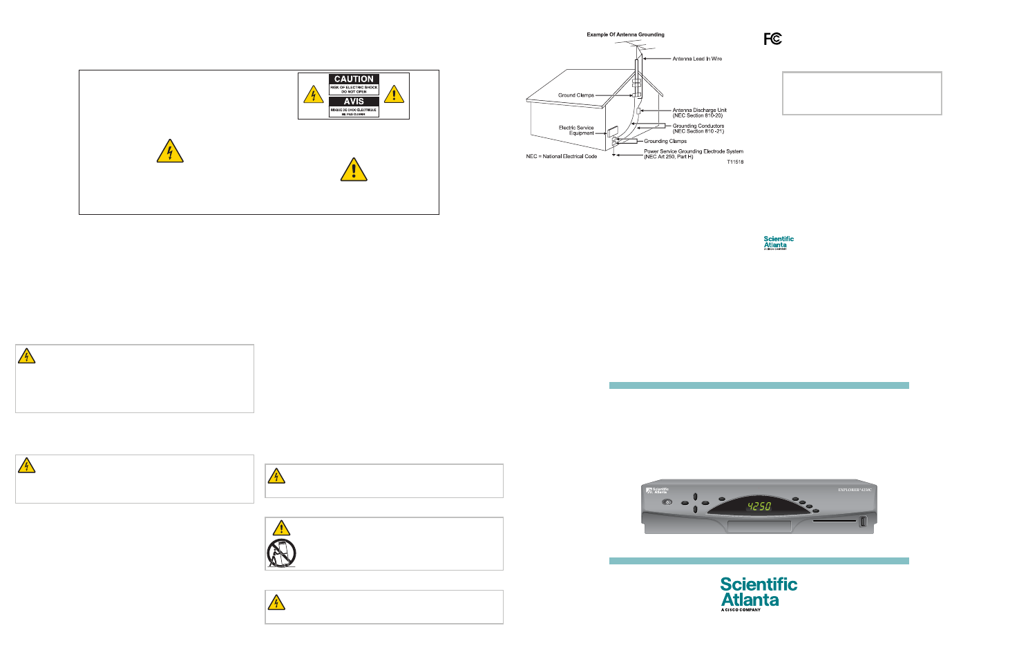 Scientific Atlanta 4240C User Manual | 2 pages