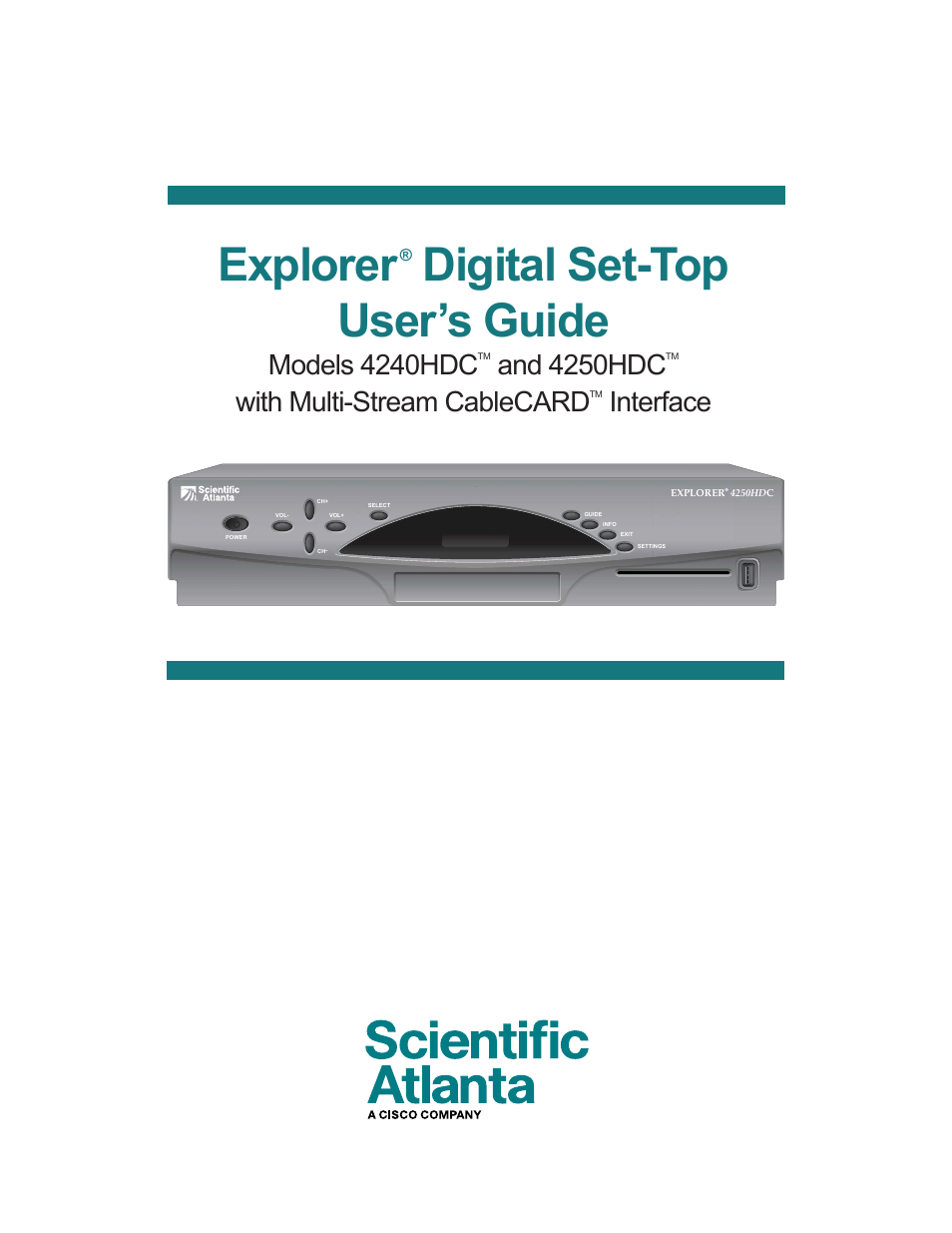 Scientific Atlanta 4250HDC User Manual | 25 pages