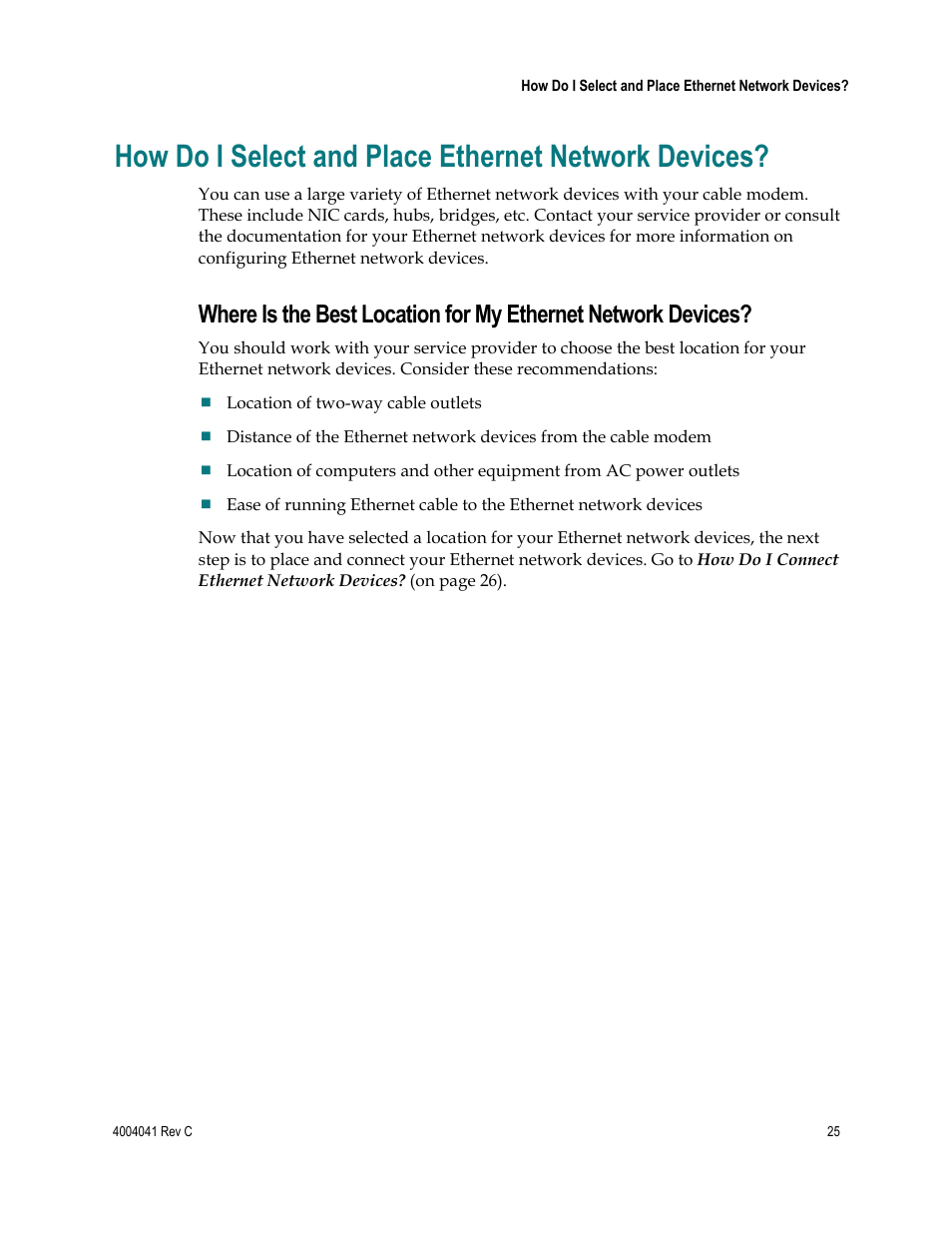 How do i select and place ethernet network devices | Scientific Atlanta EPX2203TM User Manual | Page 25 / 52