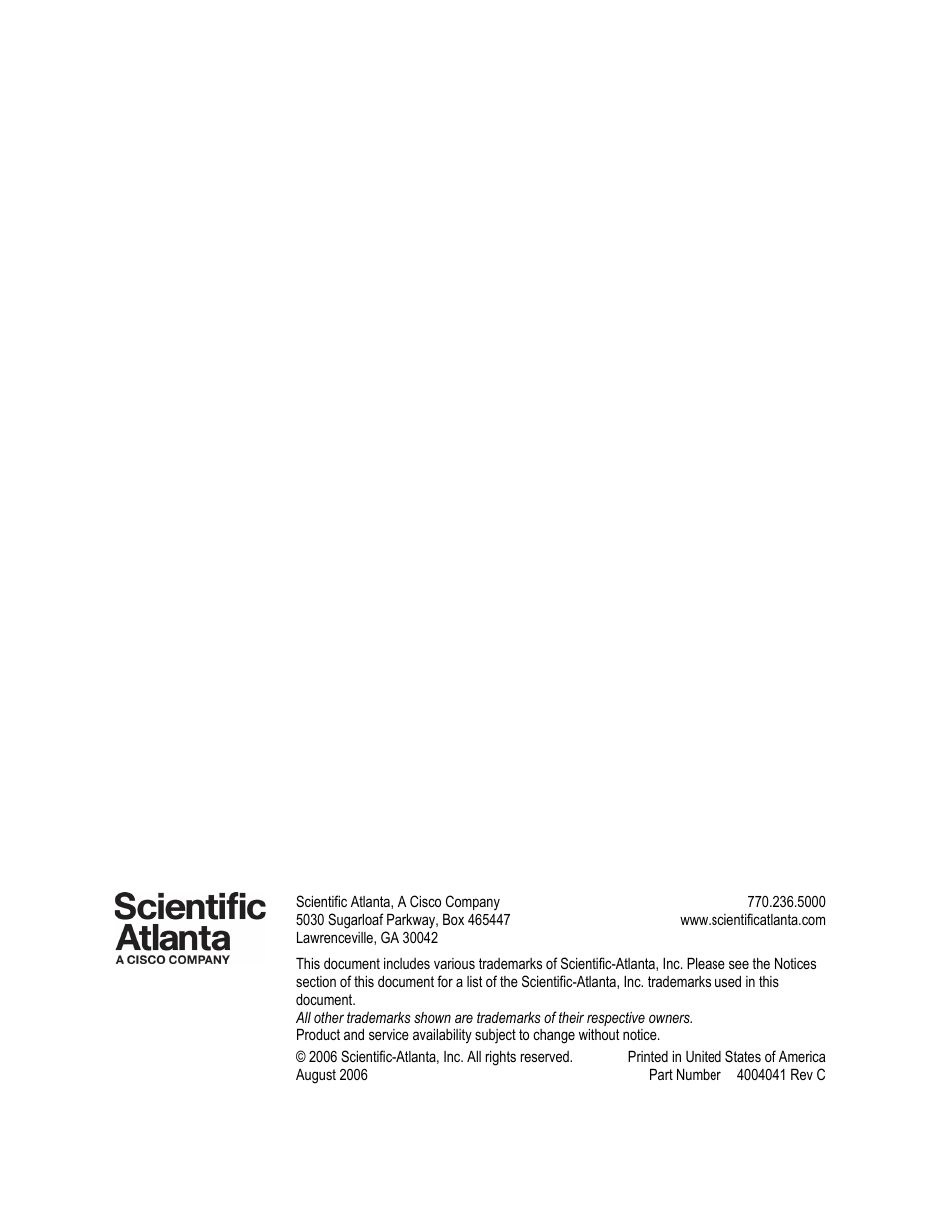 Scientific Atlanta EPX2203TM User Manual | Page 52 / 52