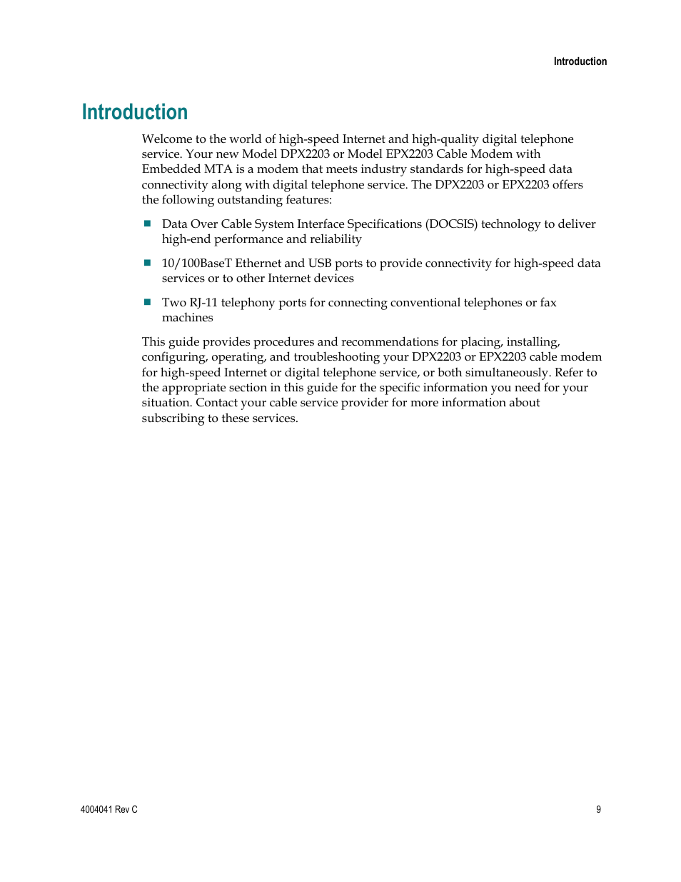 Introduction | Scientific Atlanta EPX2203TM User Manual | Page 9 / 52