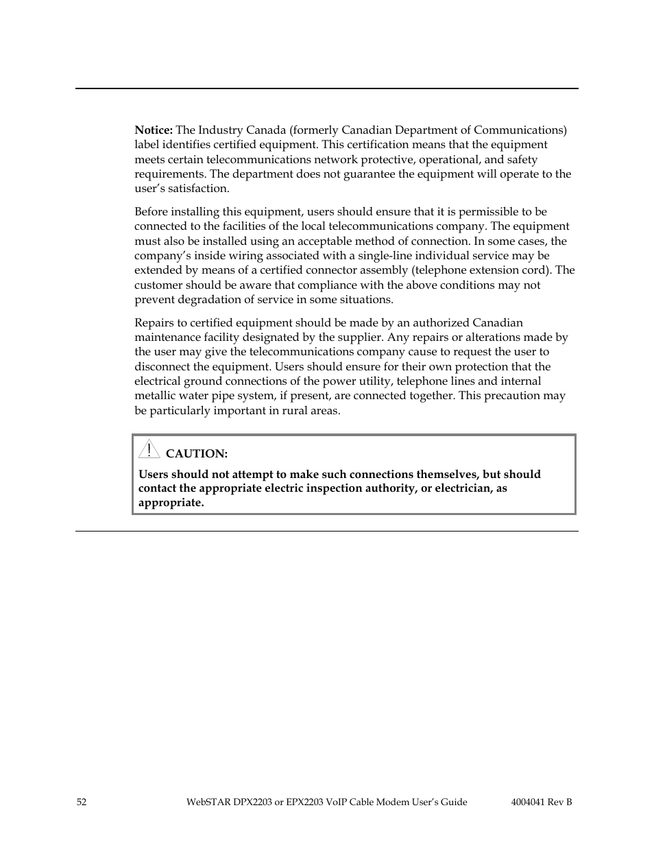 Ic (industry canada) notice, Fcc compliance, Continued | Scientific Atlanta WebSTAR EPX2203 User Manual | Page 53 / 55