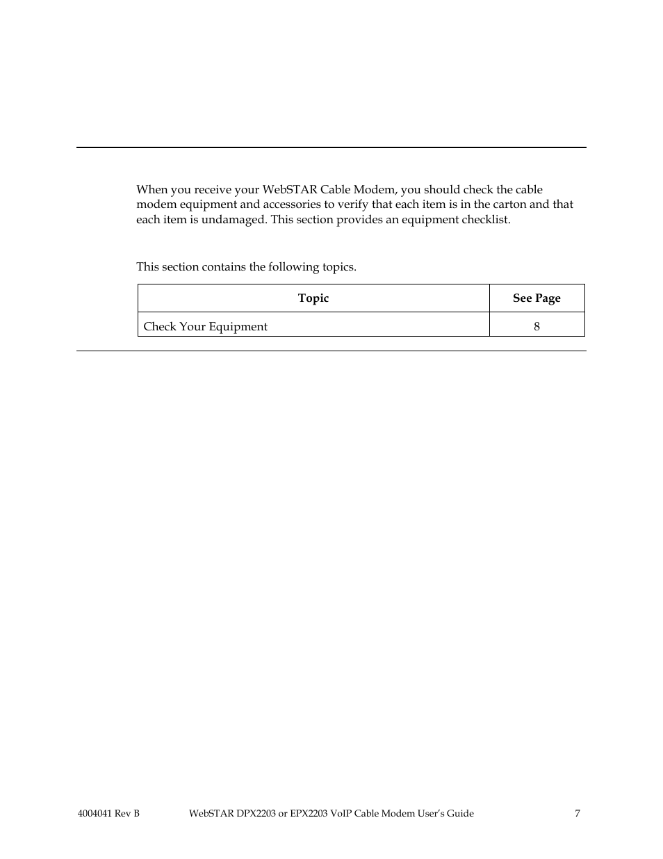 Section b before you begin, Overview, Introduction | In this section | Scientific Atlanta WebSTAR EPX2203 User Manual | Page 8 / 55