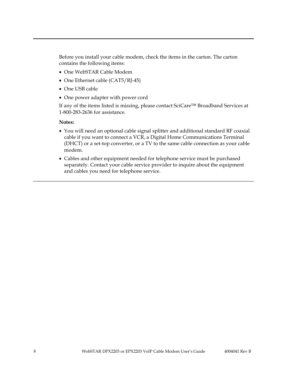 Check your equipment, Equipment checklist | Scientific Atlanta WebSTAR EPX2203 User Manual | Page 9 / 55