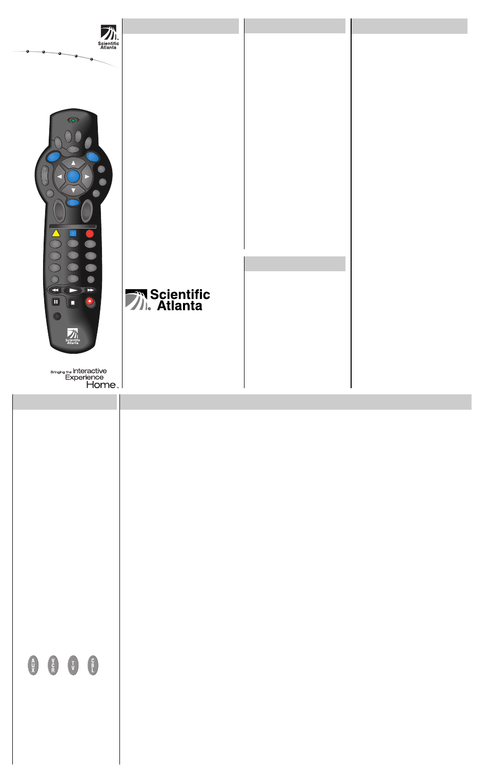 Scientific Atlanta AllTouch AT2400 User Manual | 2 pages