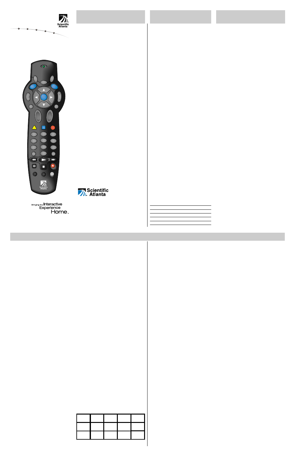 Scientific Atlanta AllTouch AT2300 User Manual | 2 pages