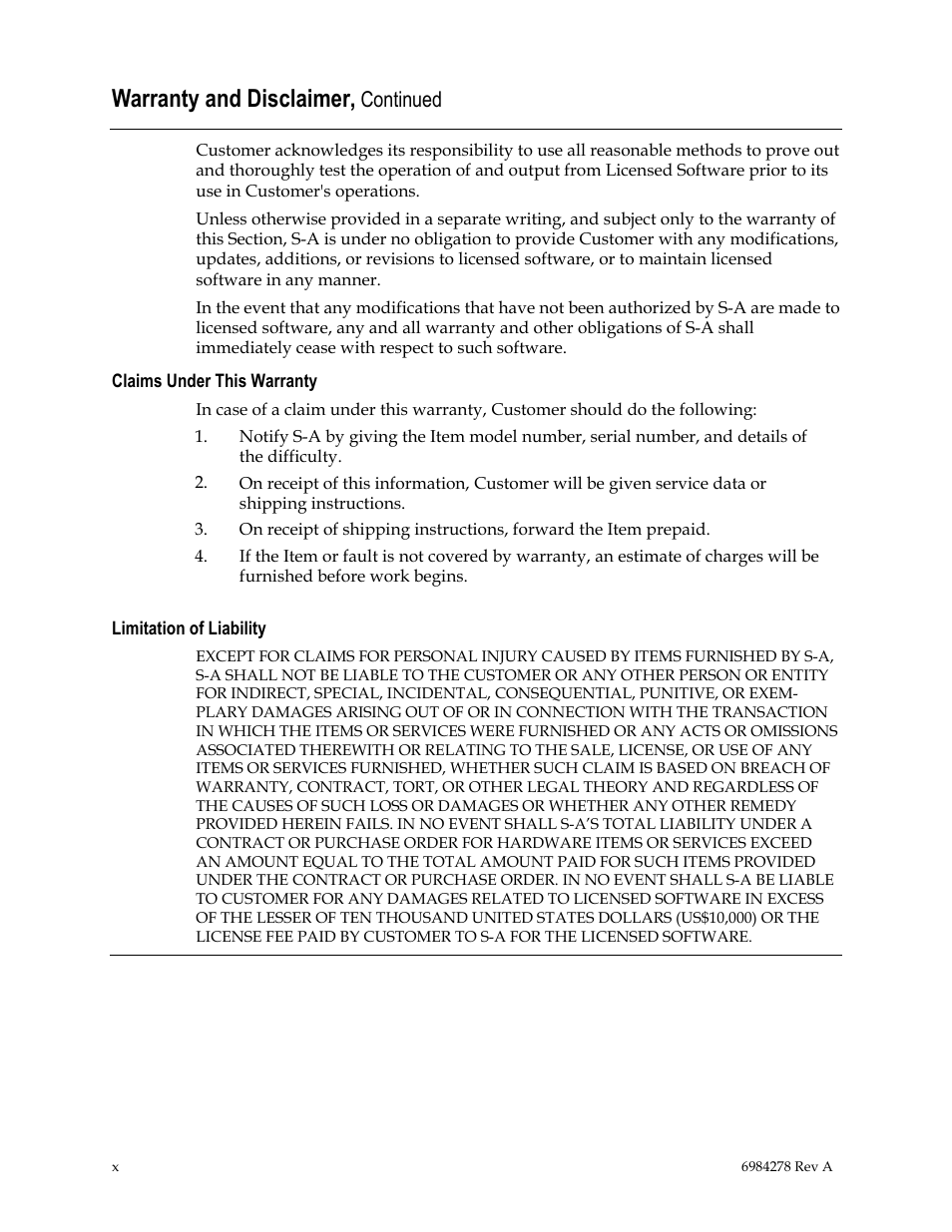 Warranty and disclaimer, Continued | Scientific Atlanta Power Supply Unit User Manual | Page 12 / 40