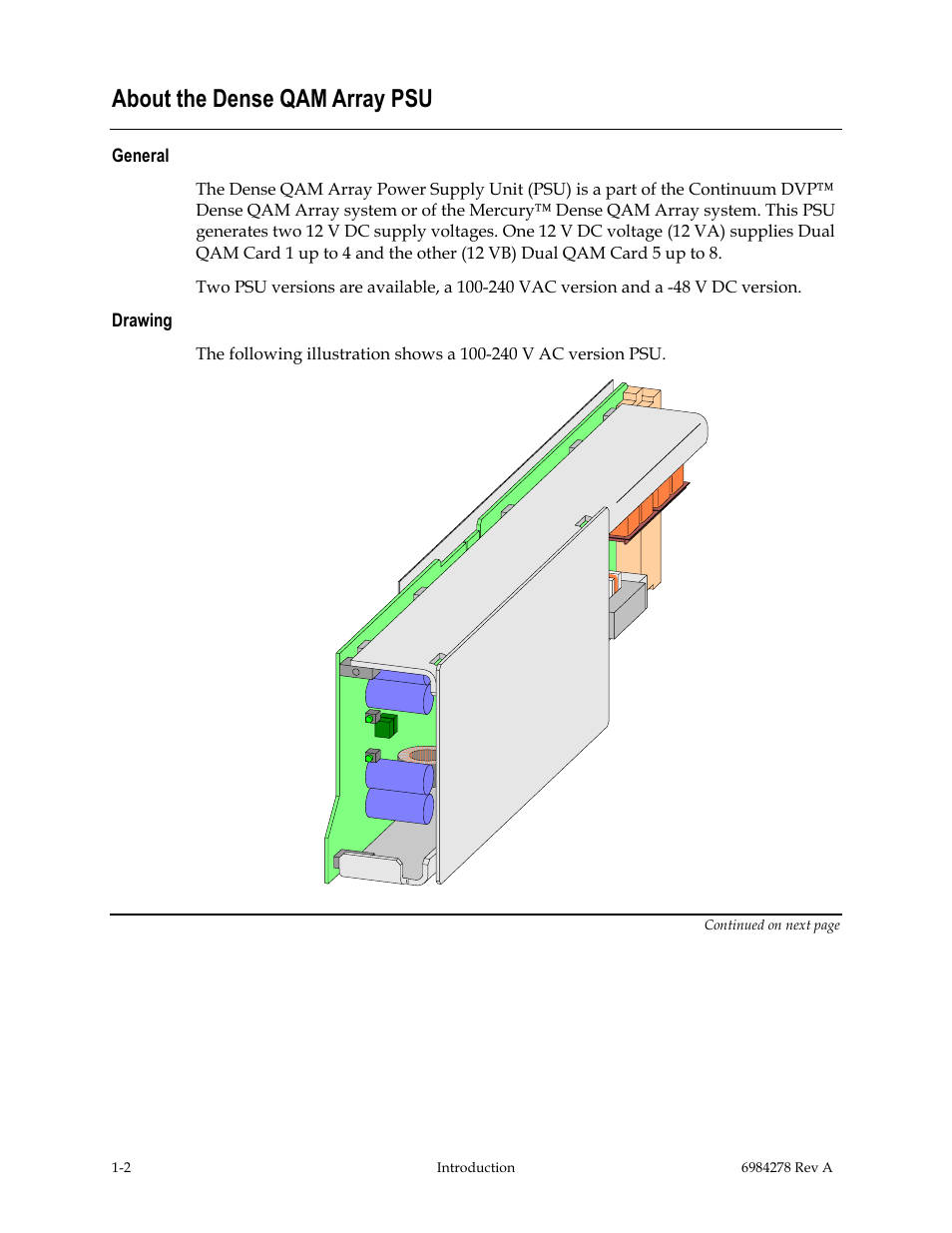 About the continuum dvp dense qam array psu, About the dense qam array psu | Scientific Atlanta Power Supply Unit User Manual | Page 16 / 40