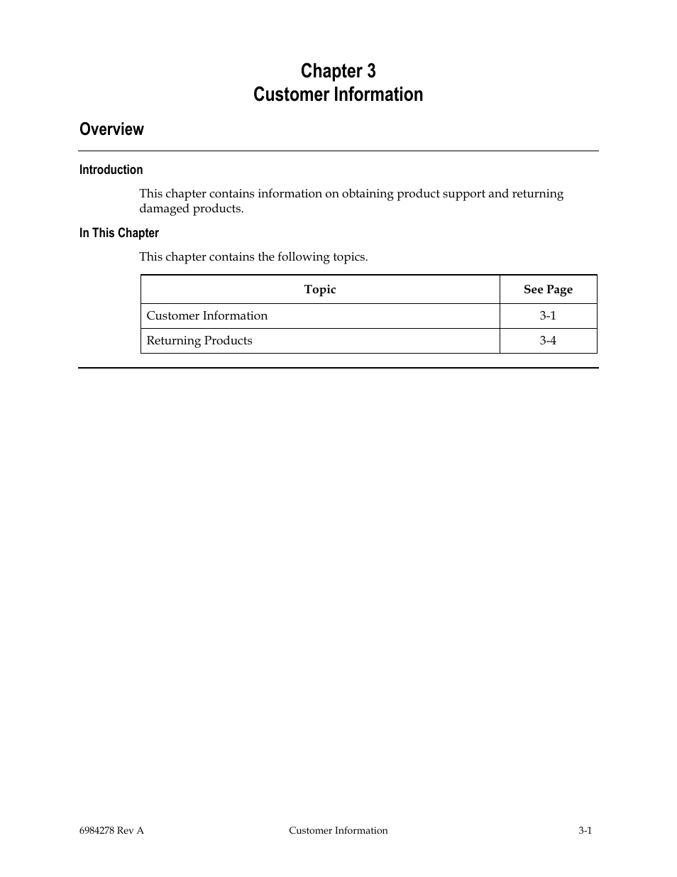 Customer information, Overview, Chapter 3 customer information | Scientific Atlanta Power Supply Unit User Manual | Page 25 / 40