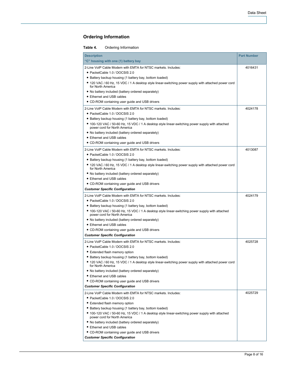 Ordering information | Scientific Atlanta DPC2203 User Manual | Page 8 / 16