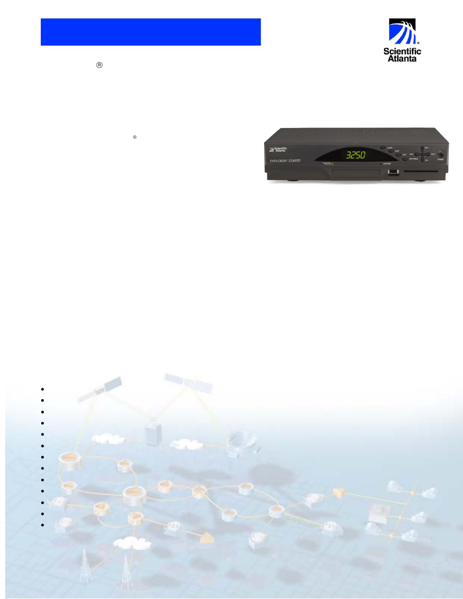 Scientific Atlanta 3250HDTM User Manual | 5 pages