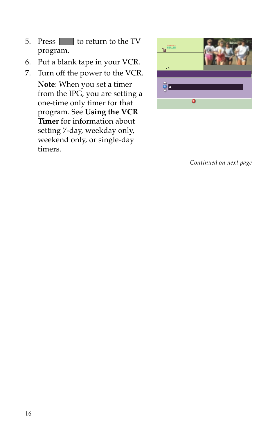 Scheduling vcr recording, Continued | Scientific Atlanta VCR Commander User Manual | Page 16 / 28