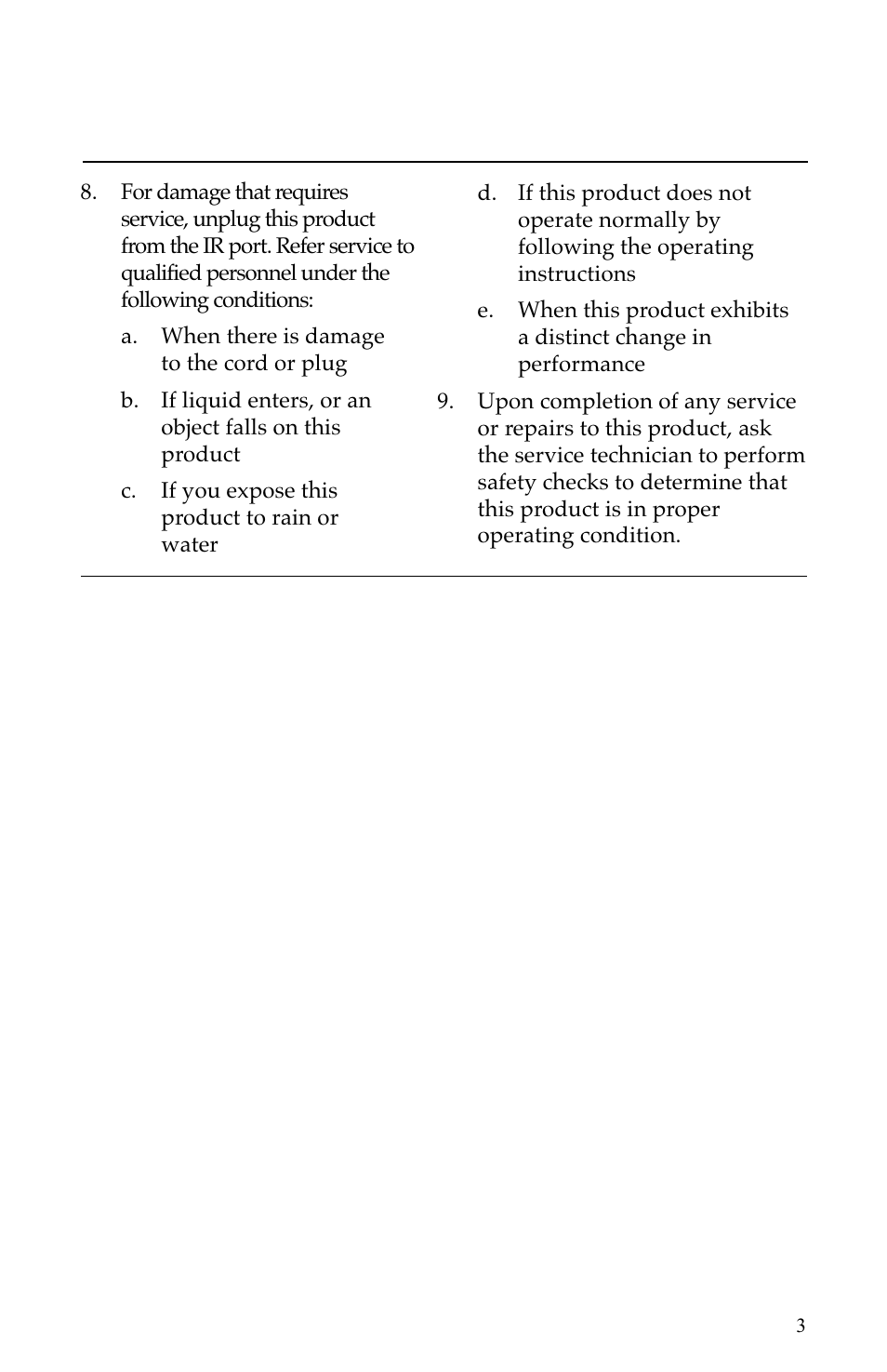 Important rules for safe operation, Continued | Scientific Atlanta VCR Commander User Manual | Page 3 / 28