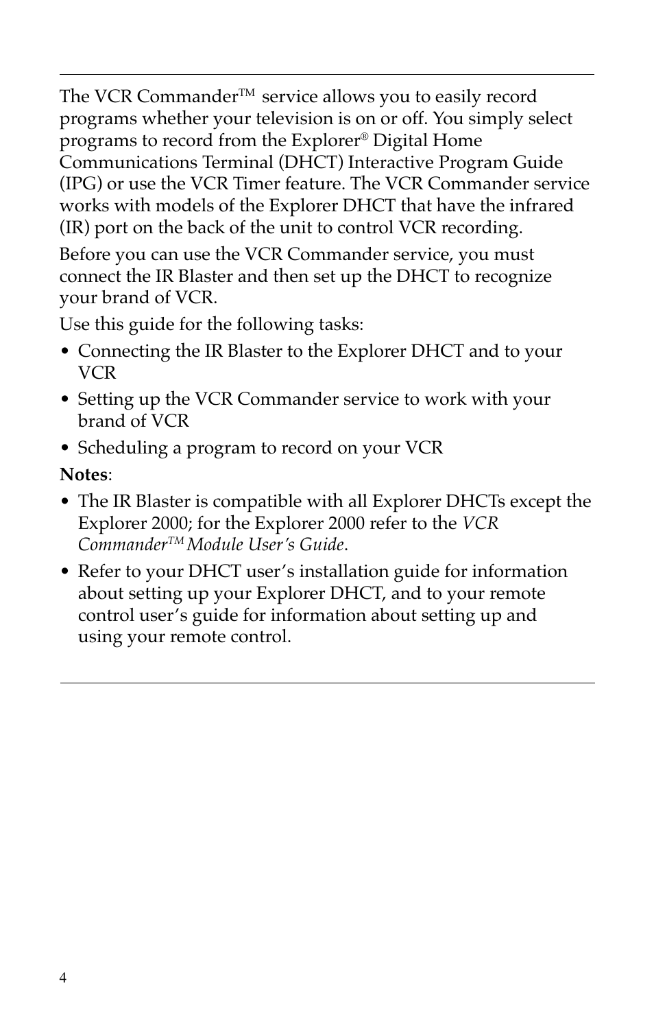 Introducing the vcr commander service | Scientific Atlanta VCR Commander User Manual | Page 4 / 28