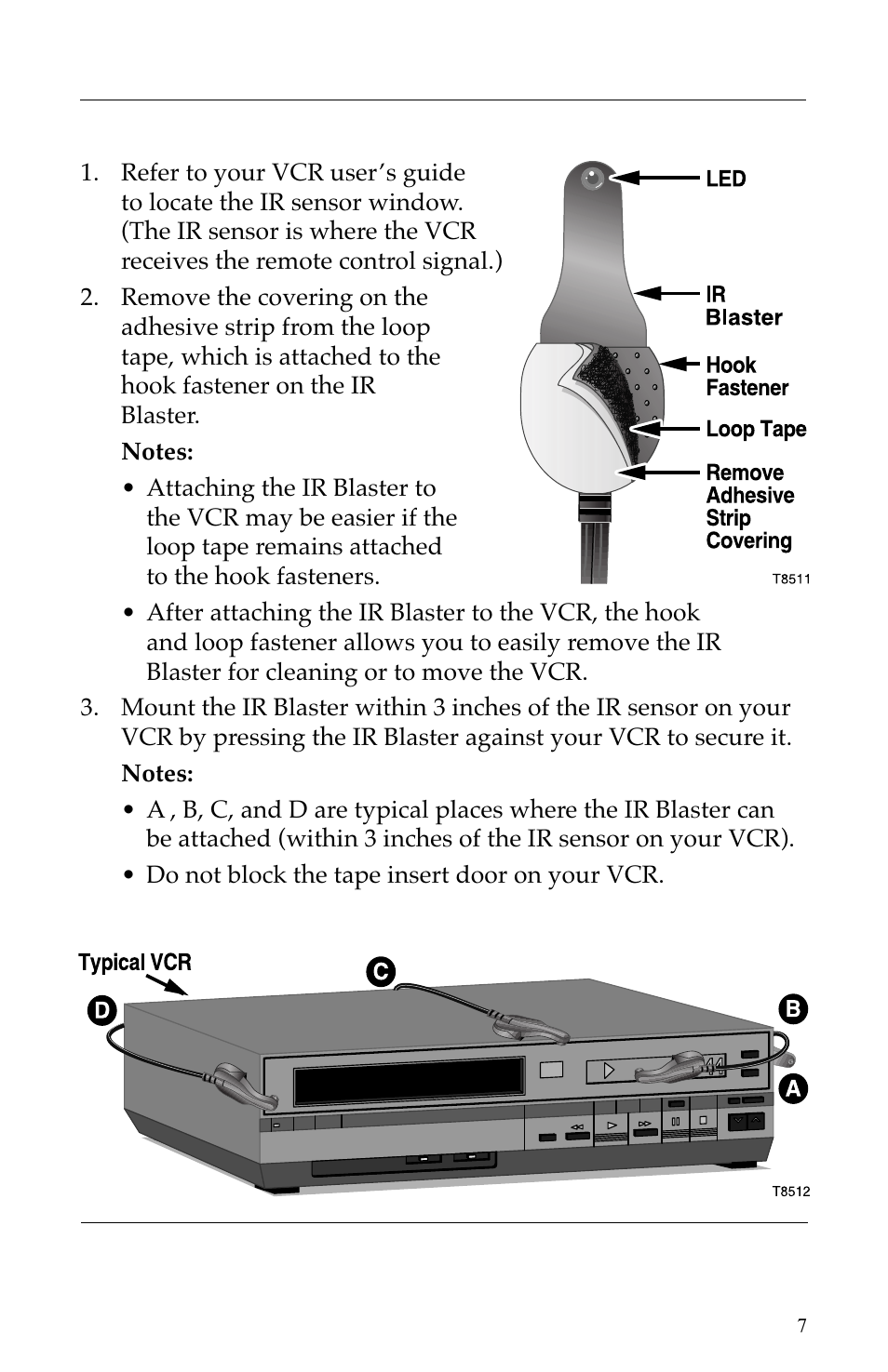 Installing the ir blaster | Scientific Atlanta VCR Commander User Manual | Page 7 / 28