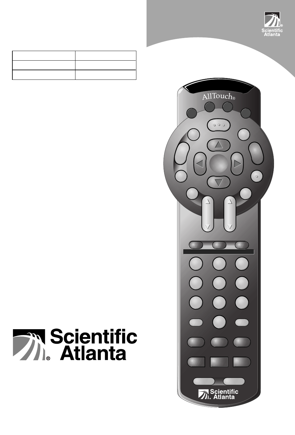 Scientific Atlanta AllTouch 573480 User Manual | 32 pages