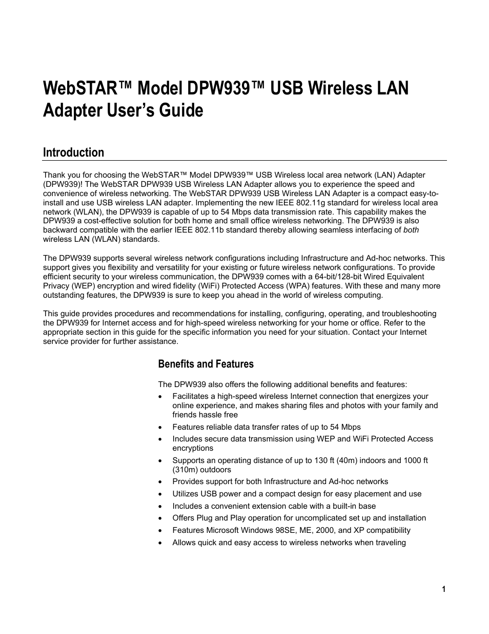 Introduction | Scientific Atlanta DPW939 User Manual | Page 2 / 50
