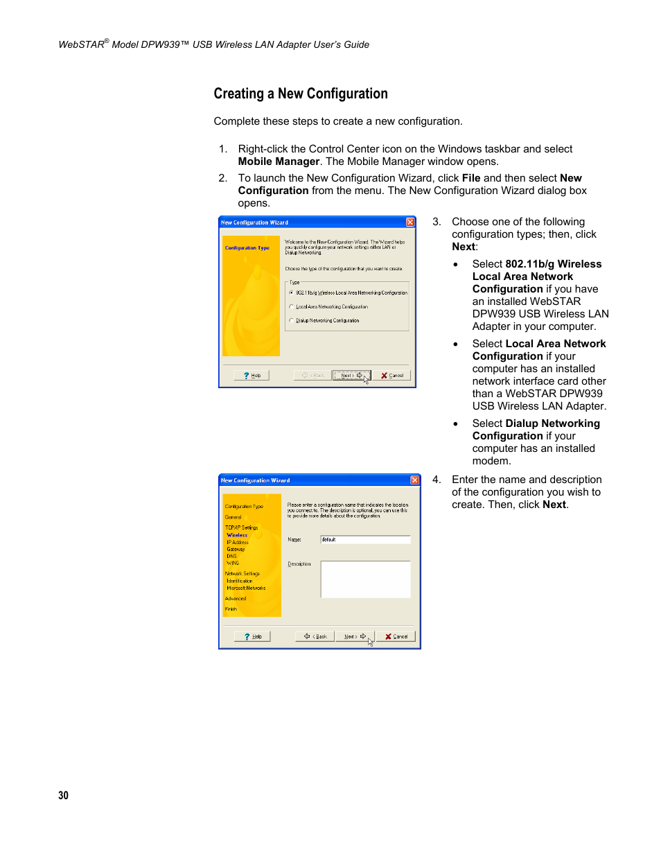 Creating a new configuration | Scientific Atlanta DPW939 User Manual | Page 31 / 50