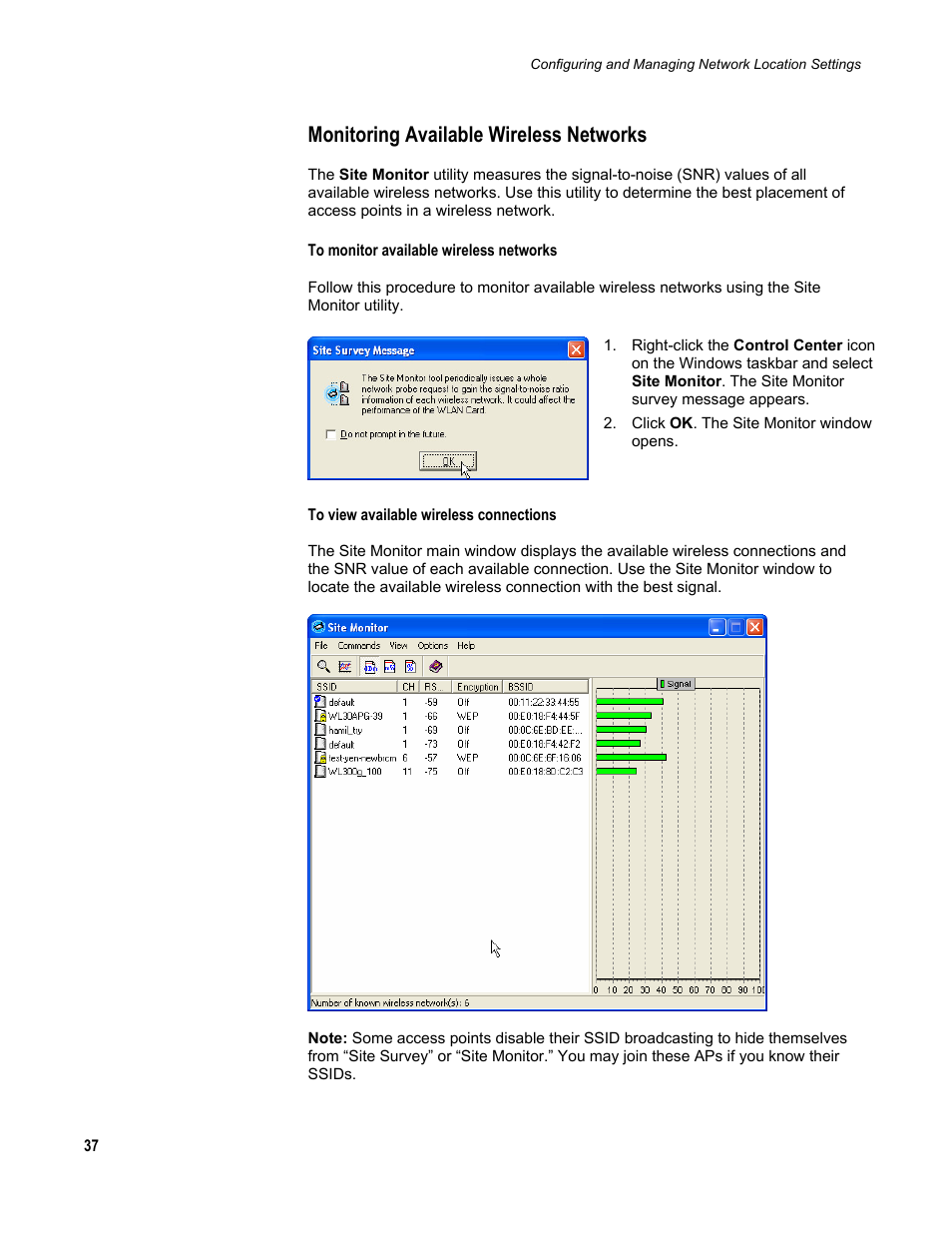 Monitoring available wireless networks | Scientific Atlanta DPW939 User Manual | Page 38 / 50