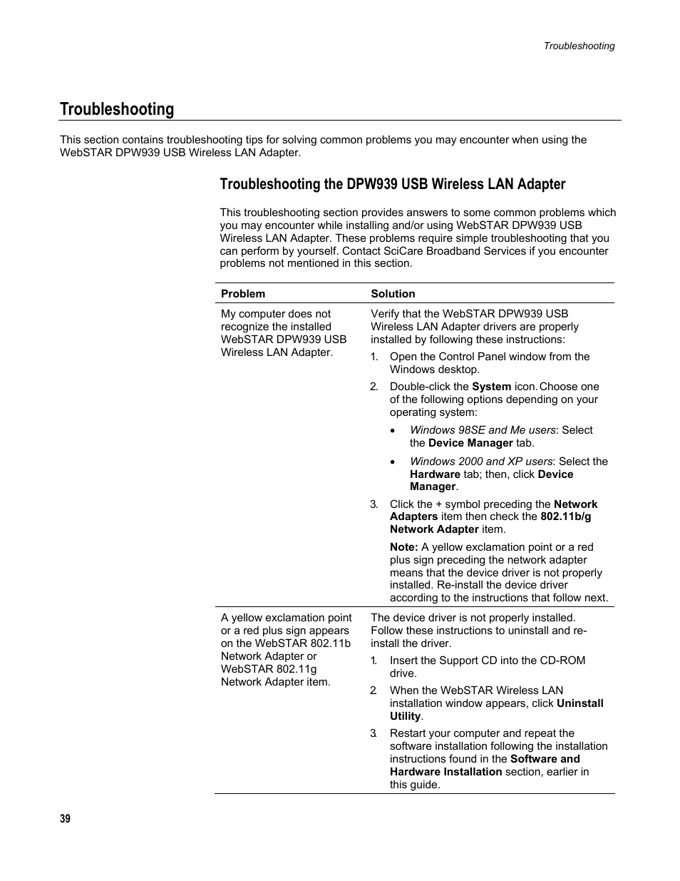 Troubleshooting | Scientific Atlanta DPW939 User Manual | Page 40 / 50