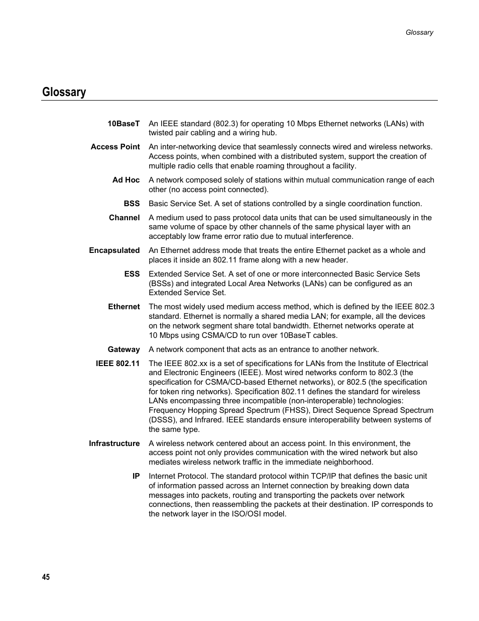 Glossary | Scientific Atlanta DPW939 User Manual | Page 46 / 50