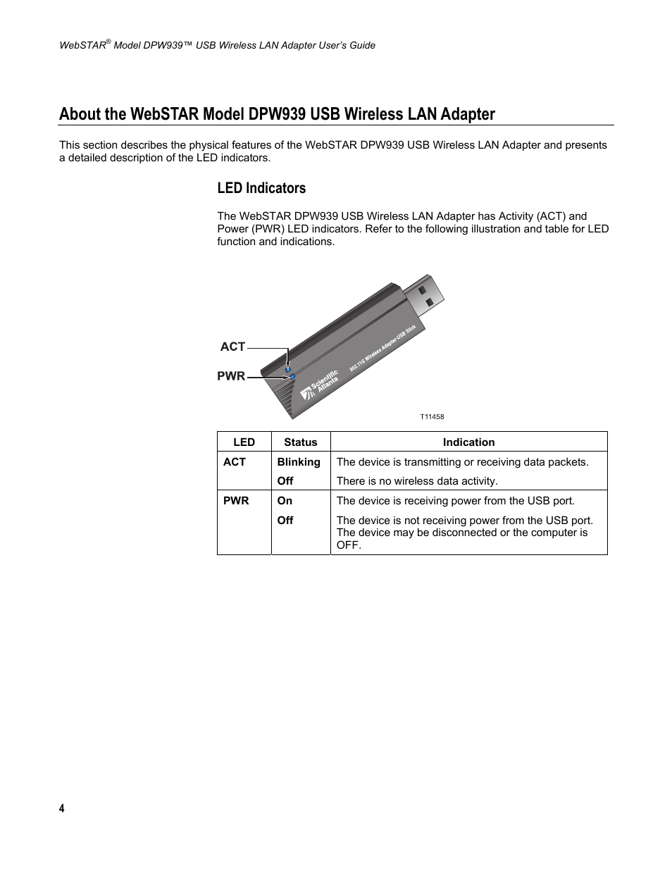 Led indicators | Scientific Atlanta DPW939 User Manual | Page 5 / 50