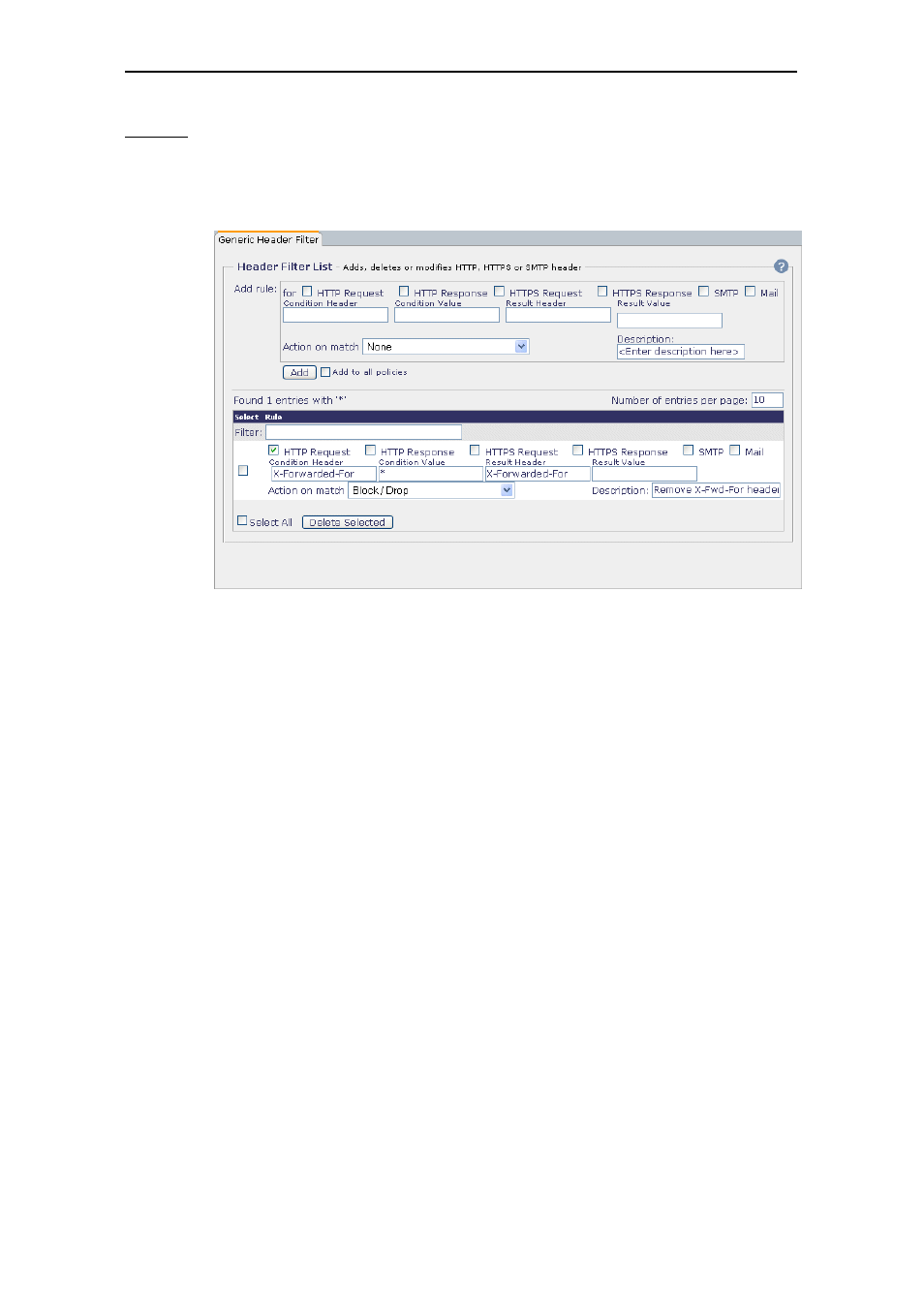 Generic header filter, 1 generic header filter | Secure Computing SSL Scanner User Manual | Page 100 / 191