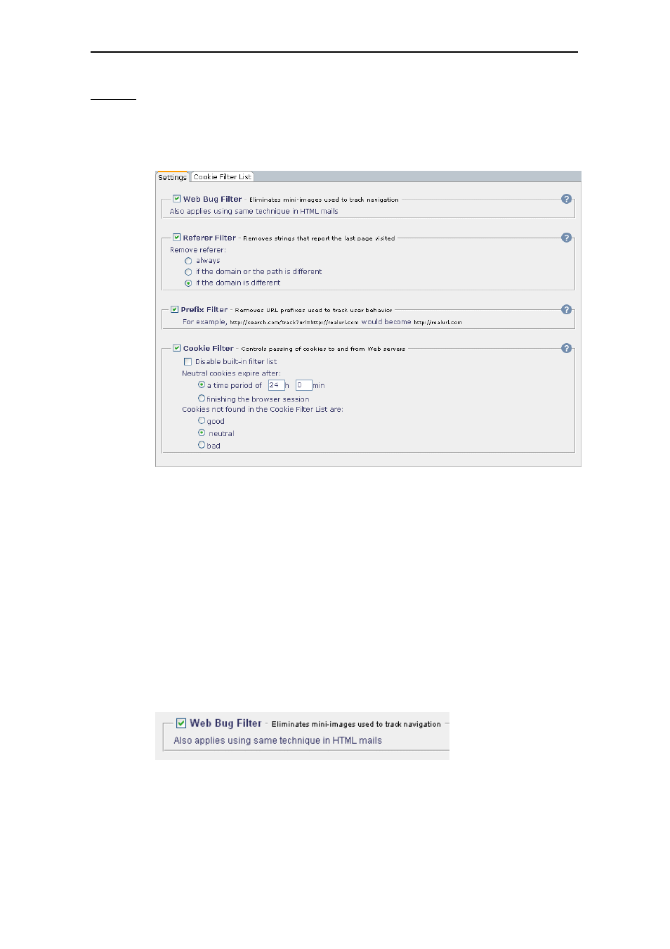 Settings, 1 settings | Secure Computing SSL Scanner User Manual | Page 121 / 191