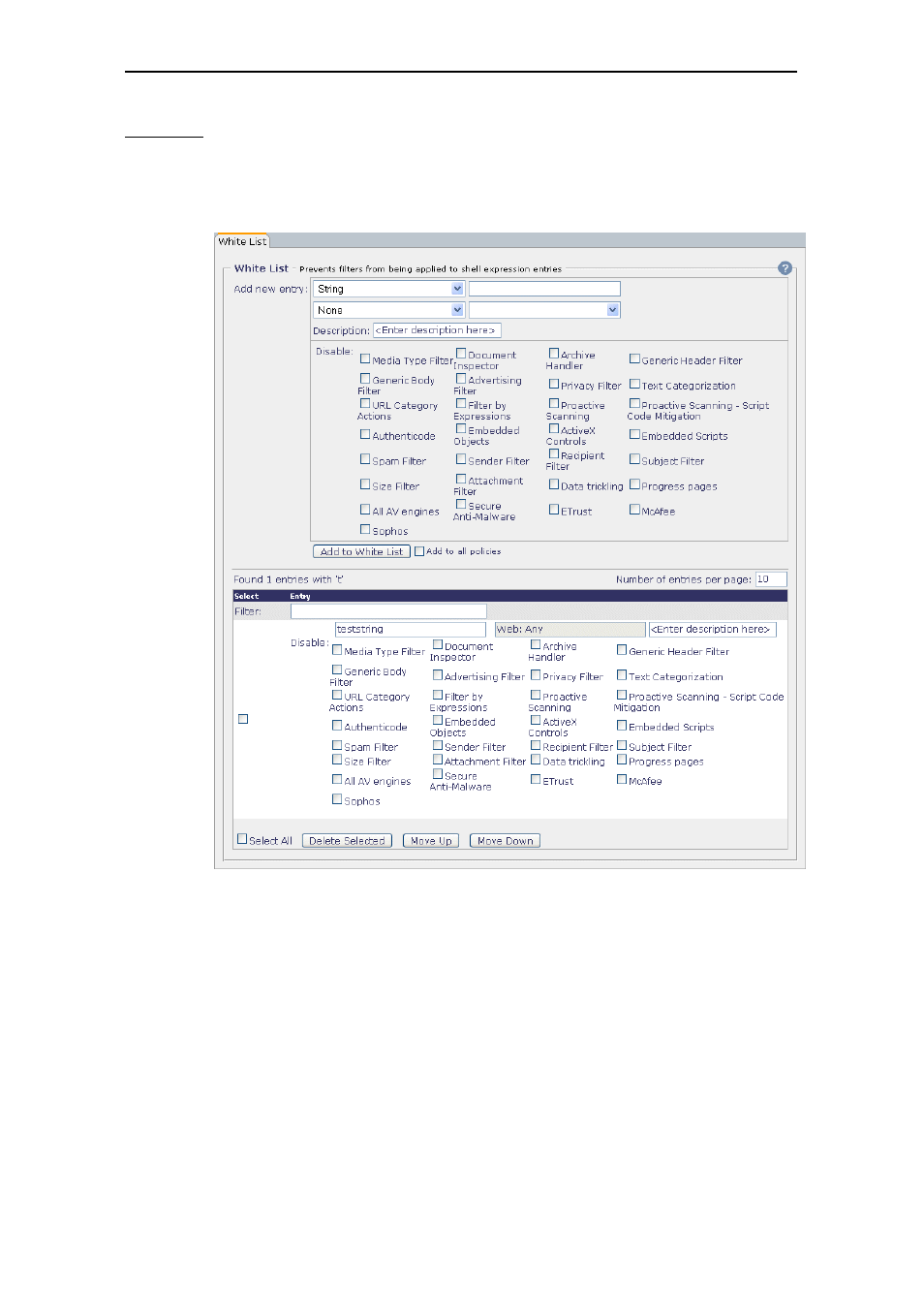 White list, 1 white list | Secure Computing SSL Scanner User Manual | Page 149 / 191