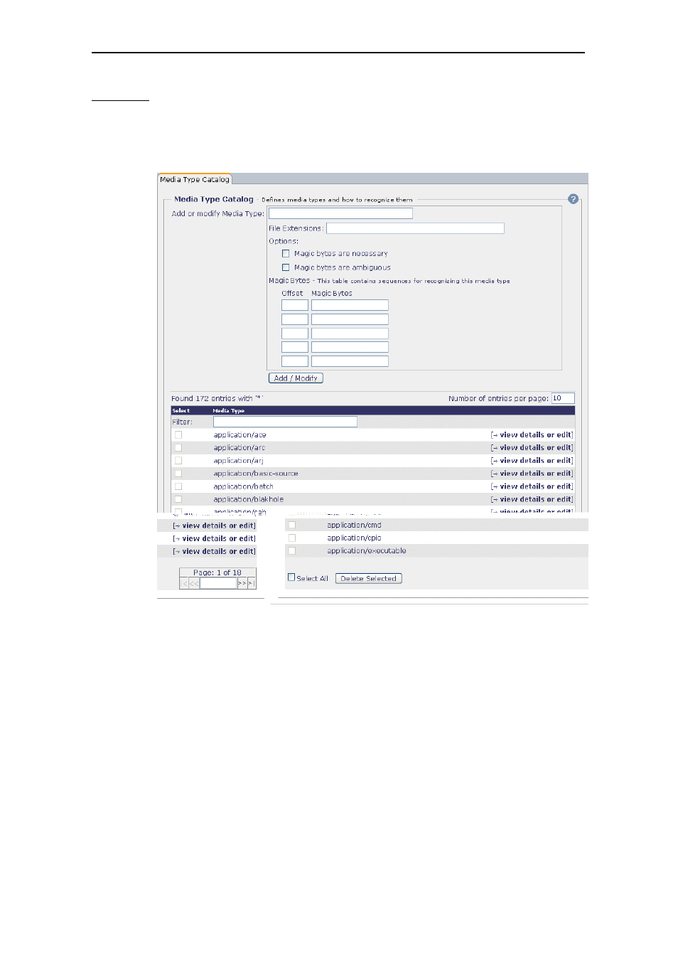 Media type catalog, 1 media type catalog | Secure Computing SSL Scanner User Manual | Page 156 / 191
