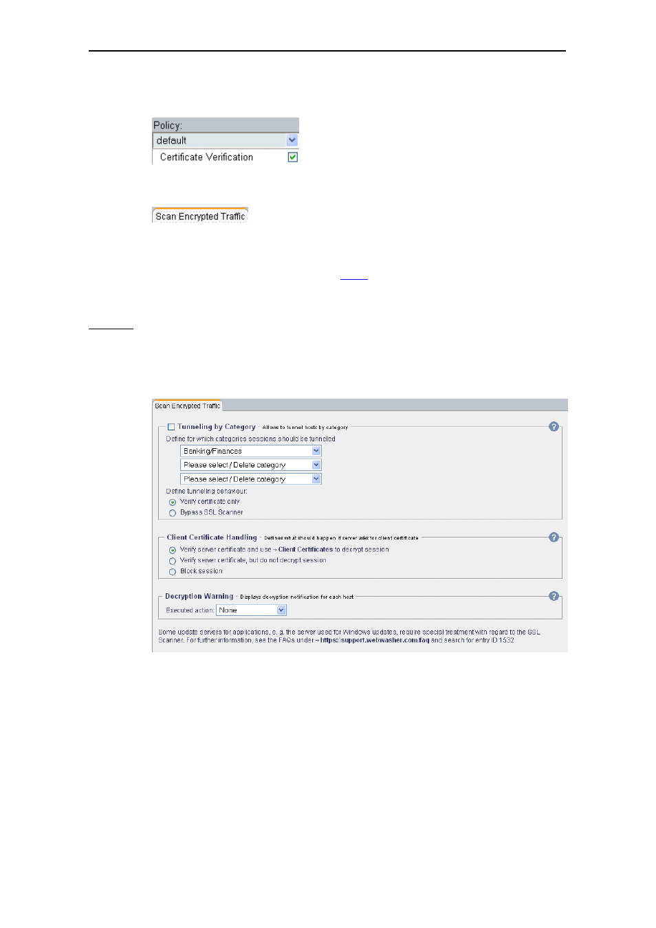 Scan encrypted traffic, 1 scan encrypted traffic | Secure Computing SSL Scanner User Manual | Page 169 / 191