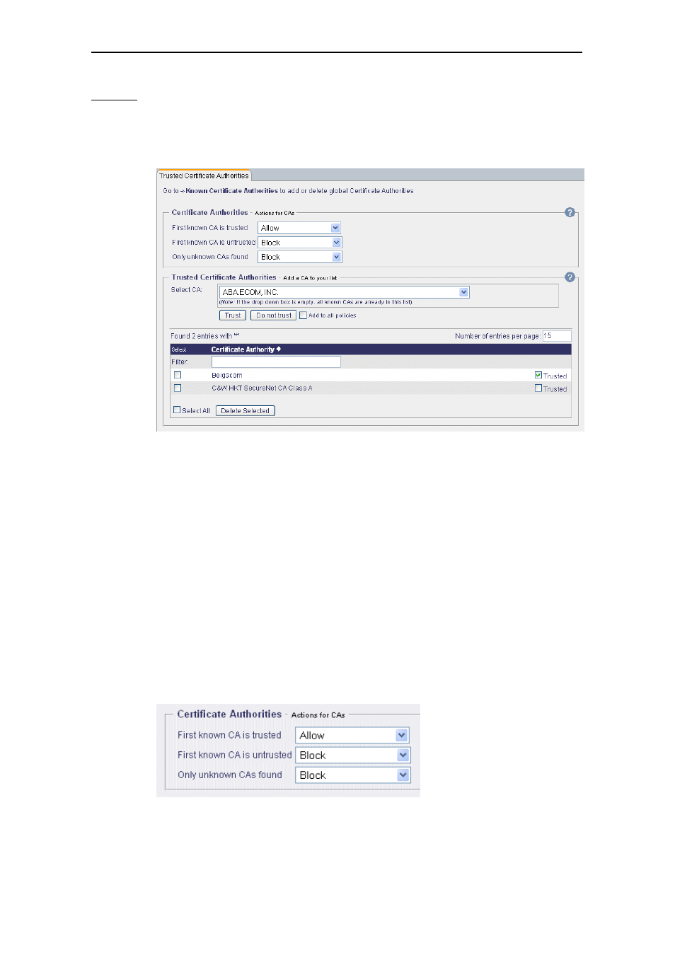 Trusted certificate authorities, 1 trusted certificate authorities | Secure Computing SSL Scanner User Manual | Page 178 / 191