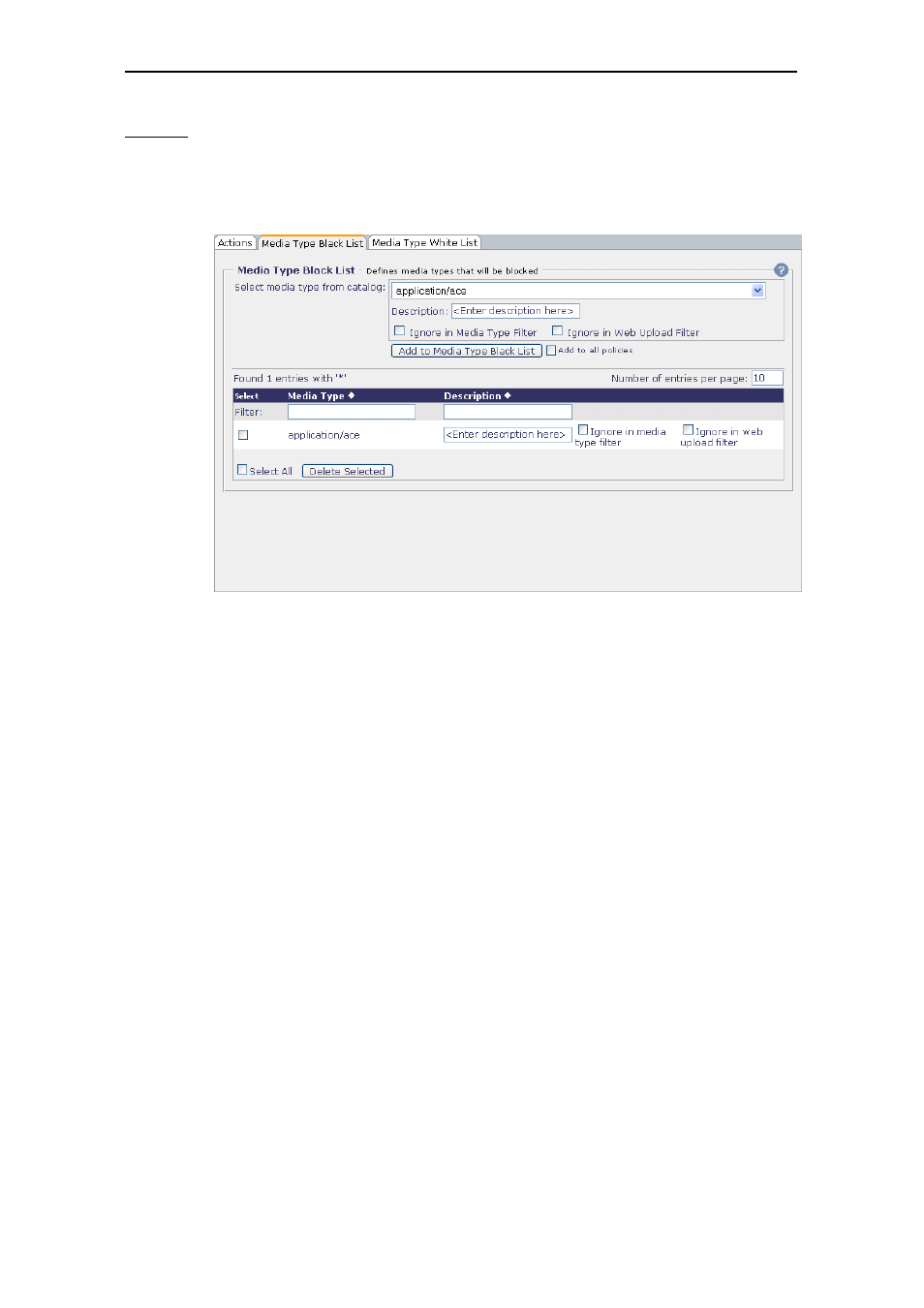 Media type black list, 2 media type black list | Secure Computing SSL Scanner User Manual | Page 83 / 191