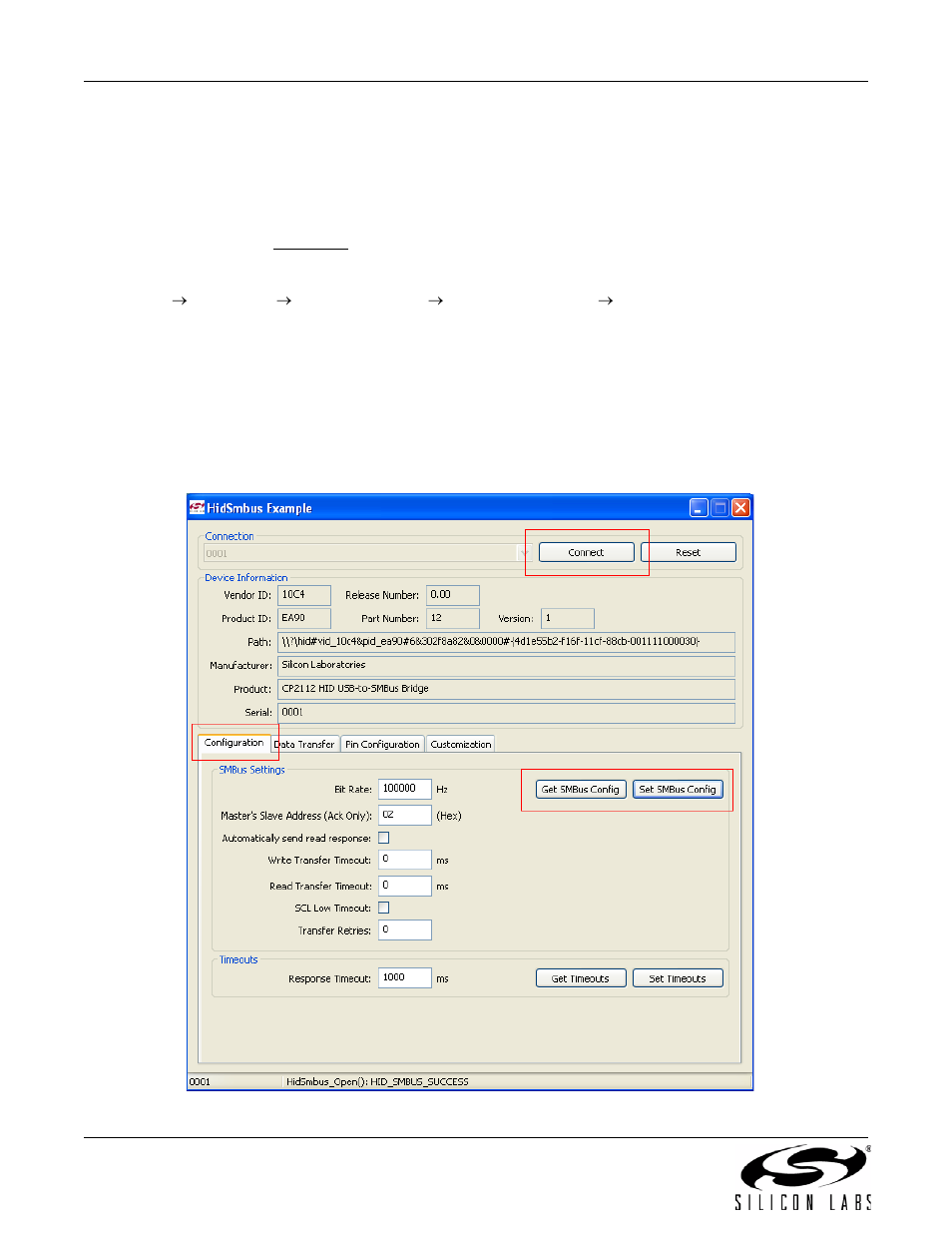 Cp2112 windows application, Figure 2. configuration tab, C p 2 11 2 - e k | Silicon Laboratories CP2112-EK User Manual | Page 2 / 10