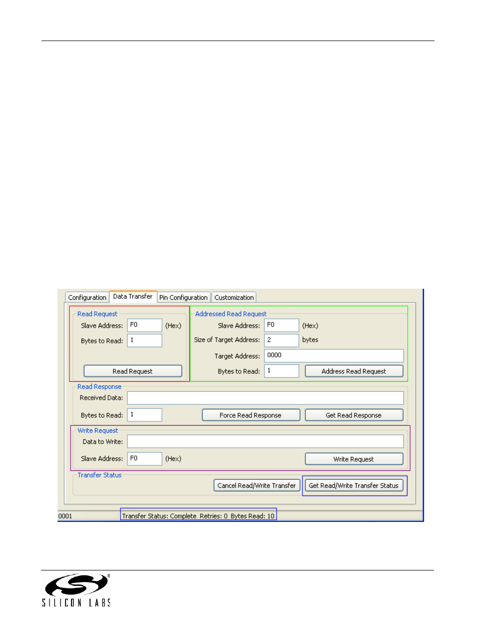 Figure 3. data transfer tab, Cp2112-ek | Silicon Laboratories CP2112-EK User Manual | Page 3 / 10