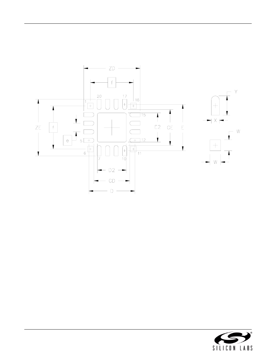 Pcb land pattern: si4734/35 qfn, Figure 15. pcb land pattern | Silicon Laboratories SI4734/35-B20 User Manual | Page 34 / 38