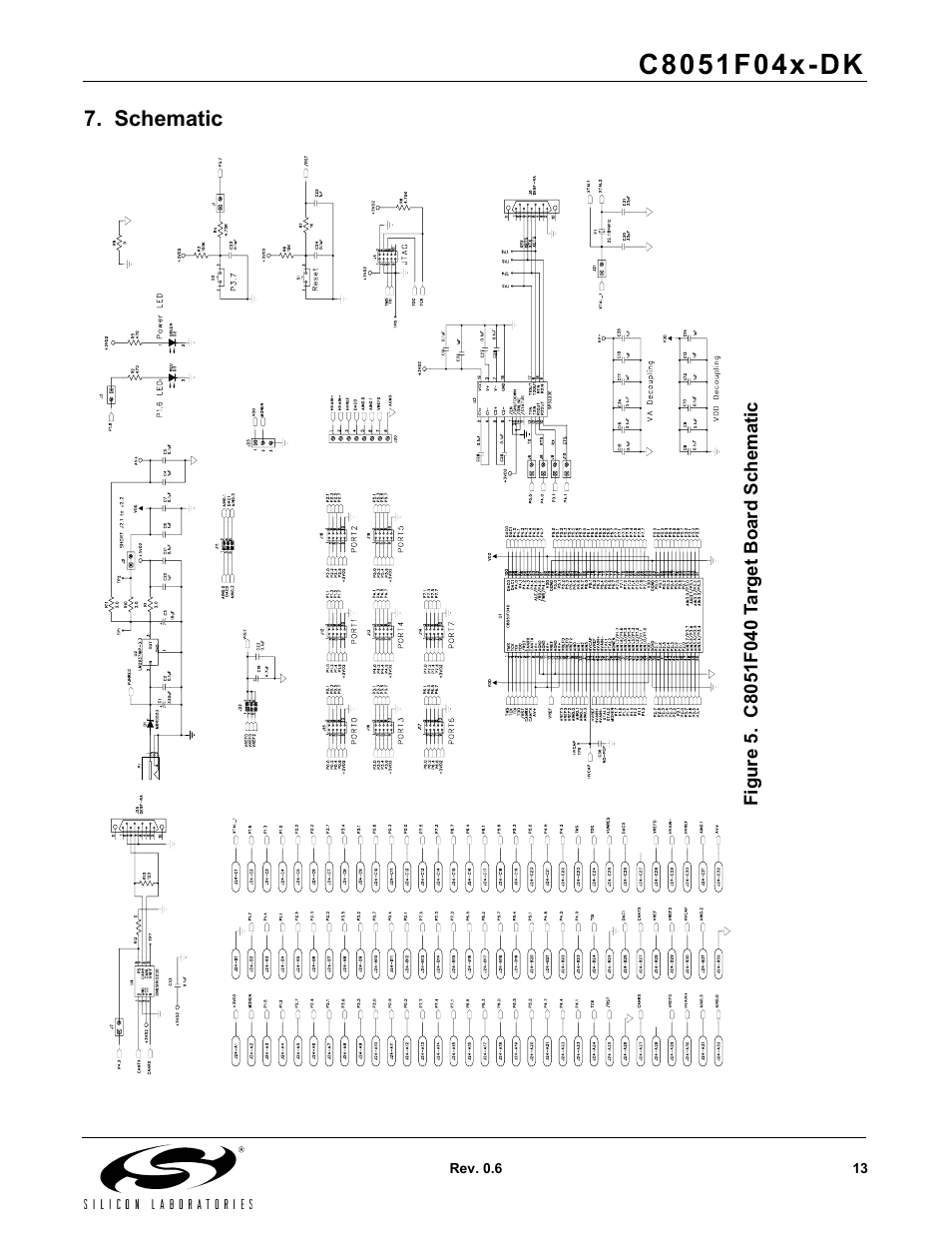 Schematic | Silicon Laboratories C8051F04X-DK User Manual | Page 13 / 16