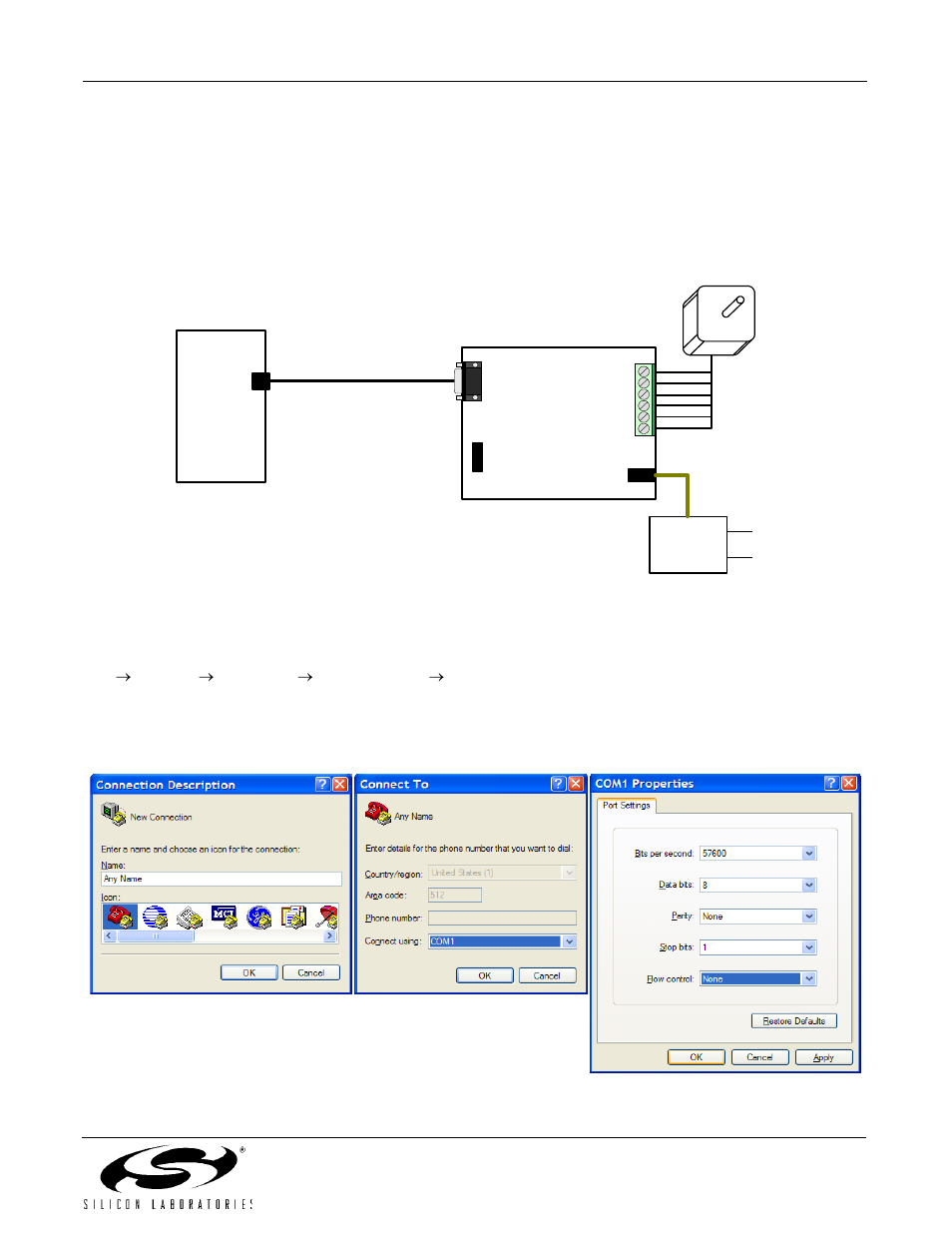 Hyperterminal demonstration | Silicon Laboratories Stepper Machine User Manual | Page 3 / 10