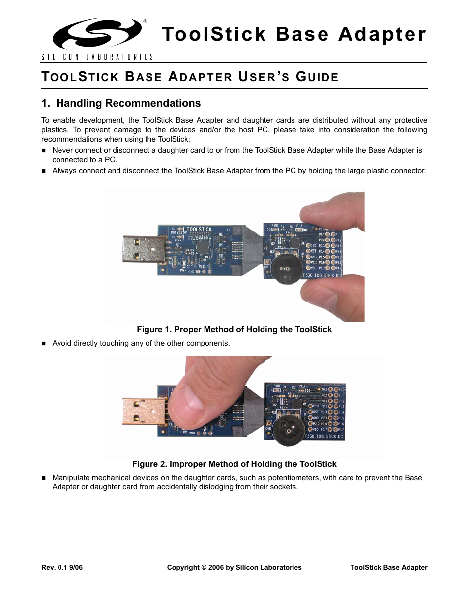 Silicon Laboratories ToolStick Base Adapter User Manual | 6 pages