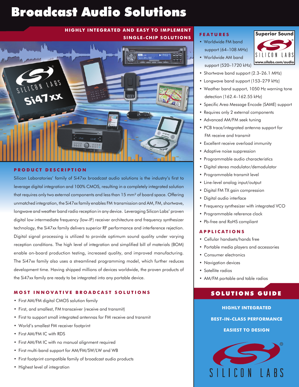 Silicon Laboratories SI47XX User Manual | 2 pages