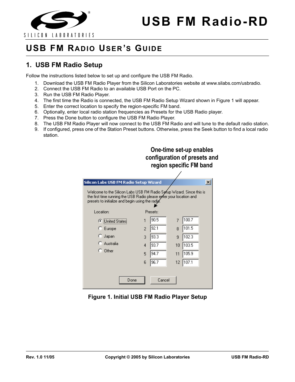 Silicon Laboratories Radio User Manual | 4 pages