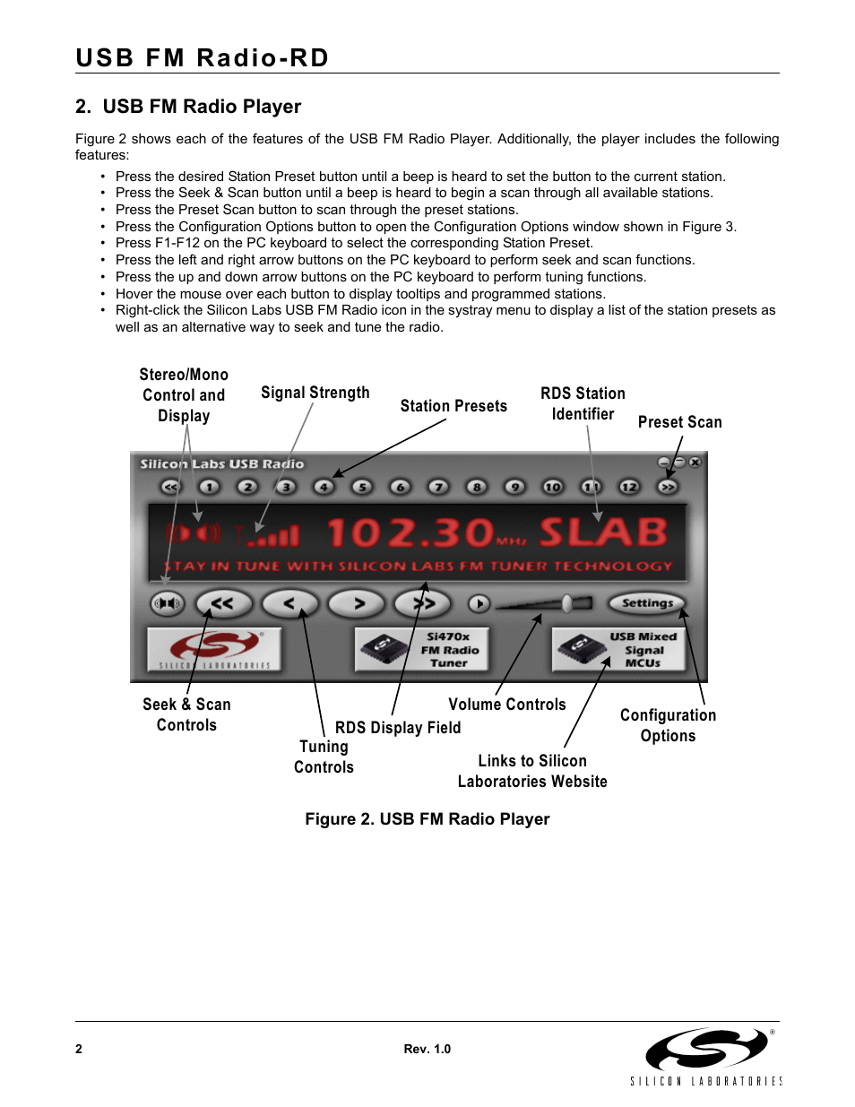 Usb fm radio player, Figure 2. usb fm radio player, Usb fm radio-rd | Silicon Laboratories Radio User Manual | Page 2 / 4