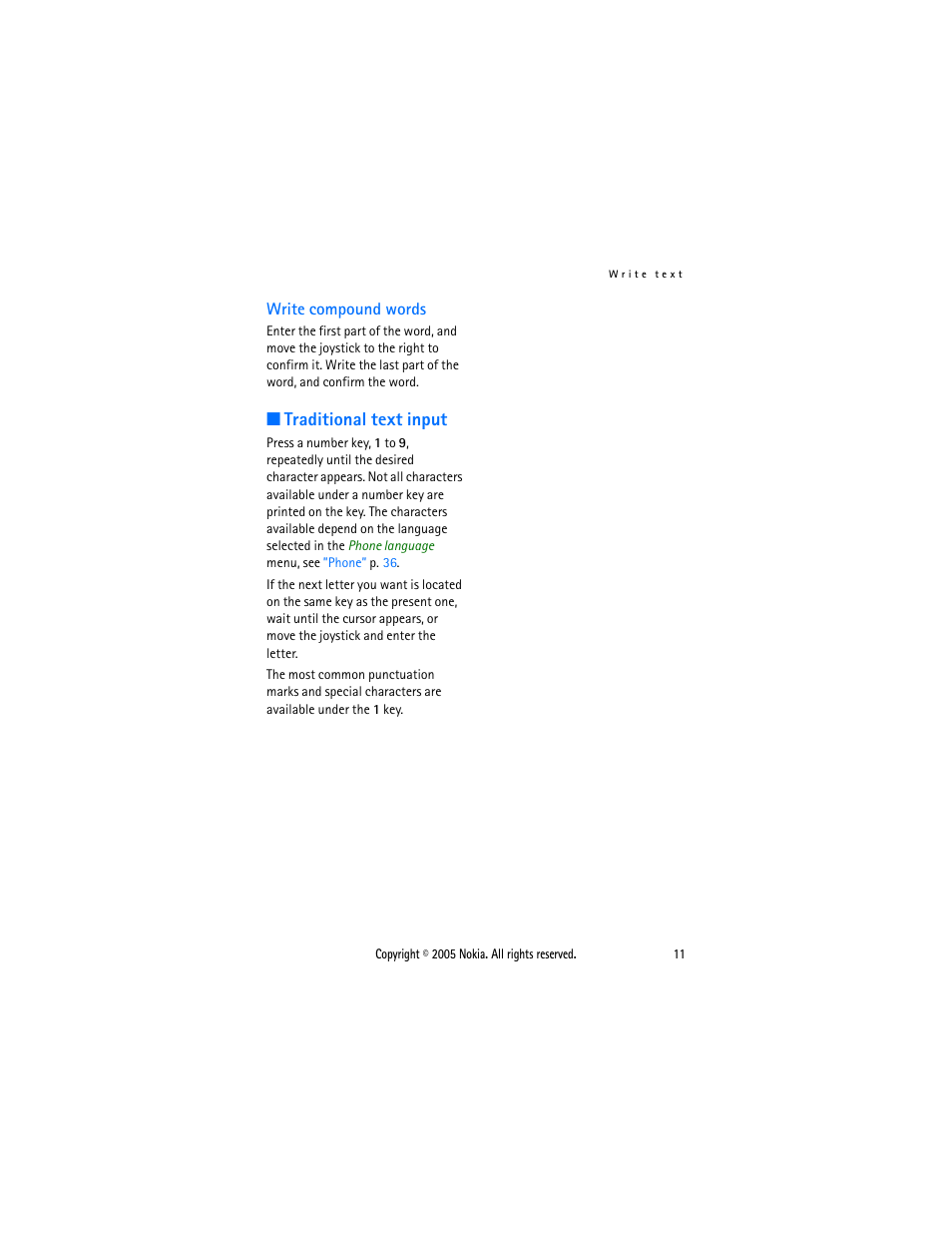 Write compound words, Traditional text input | Sonic Alert Nokia phone 6021 User Manual | Page 24 / 99