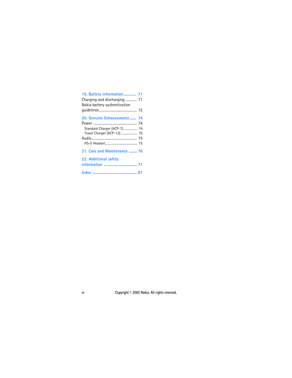 Sonic Alert Nokia phone 6021 User Manual | Page 7 / 99